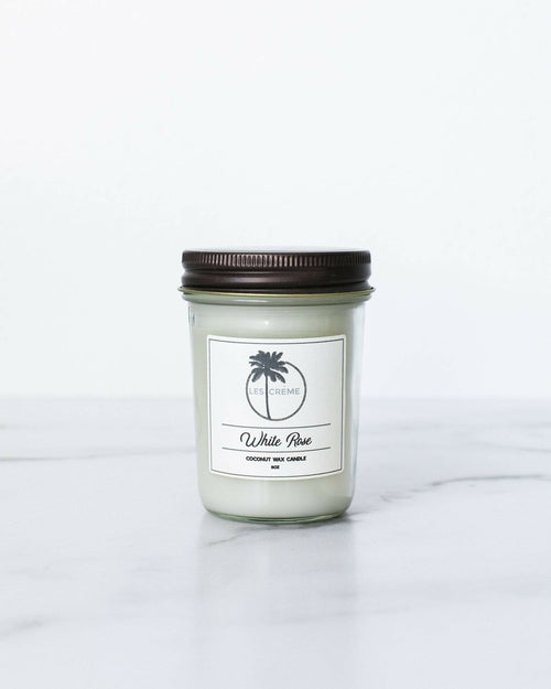 White Rose Scent Coconut Wax Candle - Leisure Life USA
