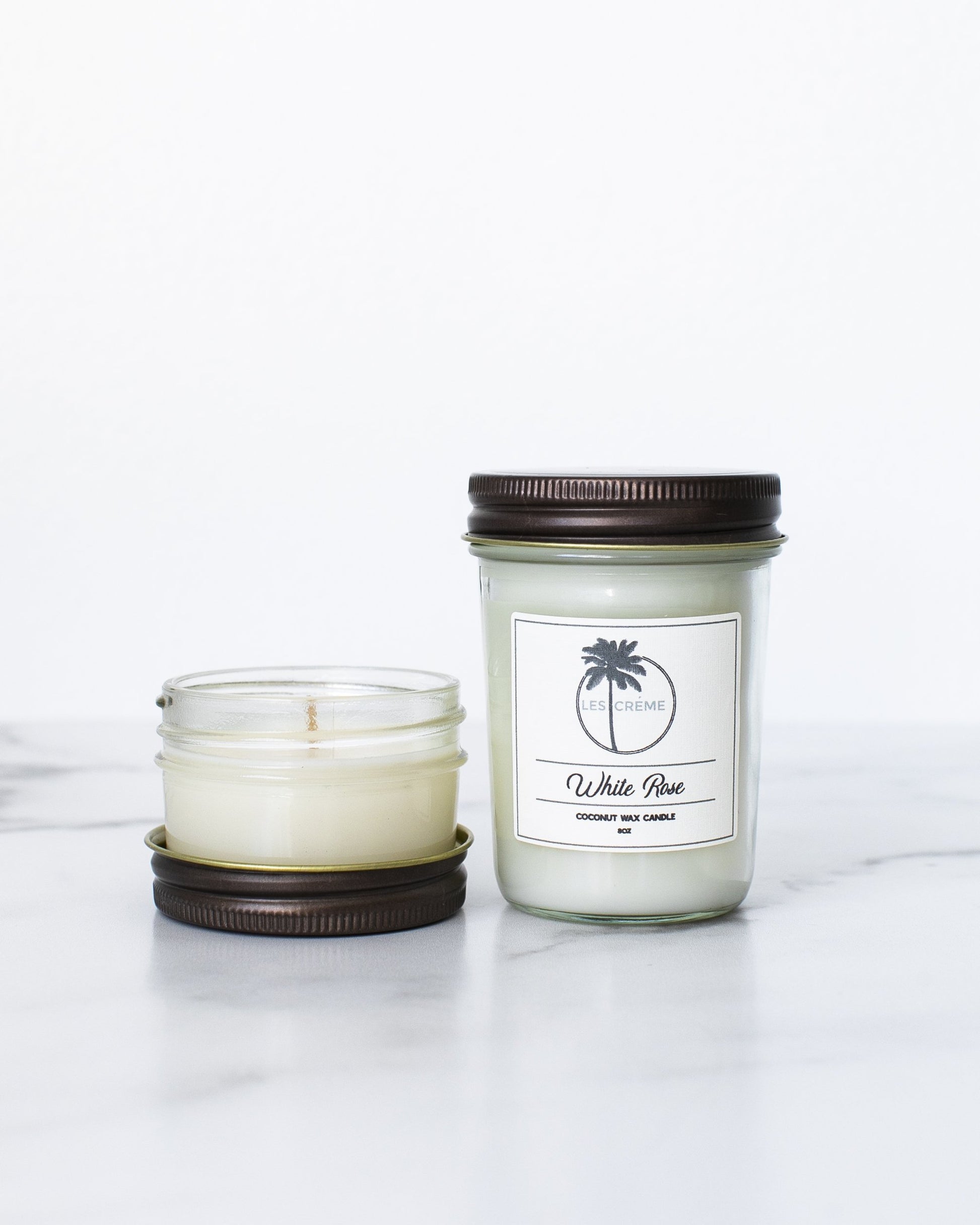White Rose Scent Coconut Wax Candle - Leisure Life USA