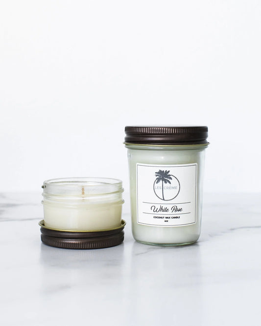White Rose Scent Coconut Wax Candle - Leisure Life USA