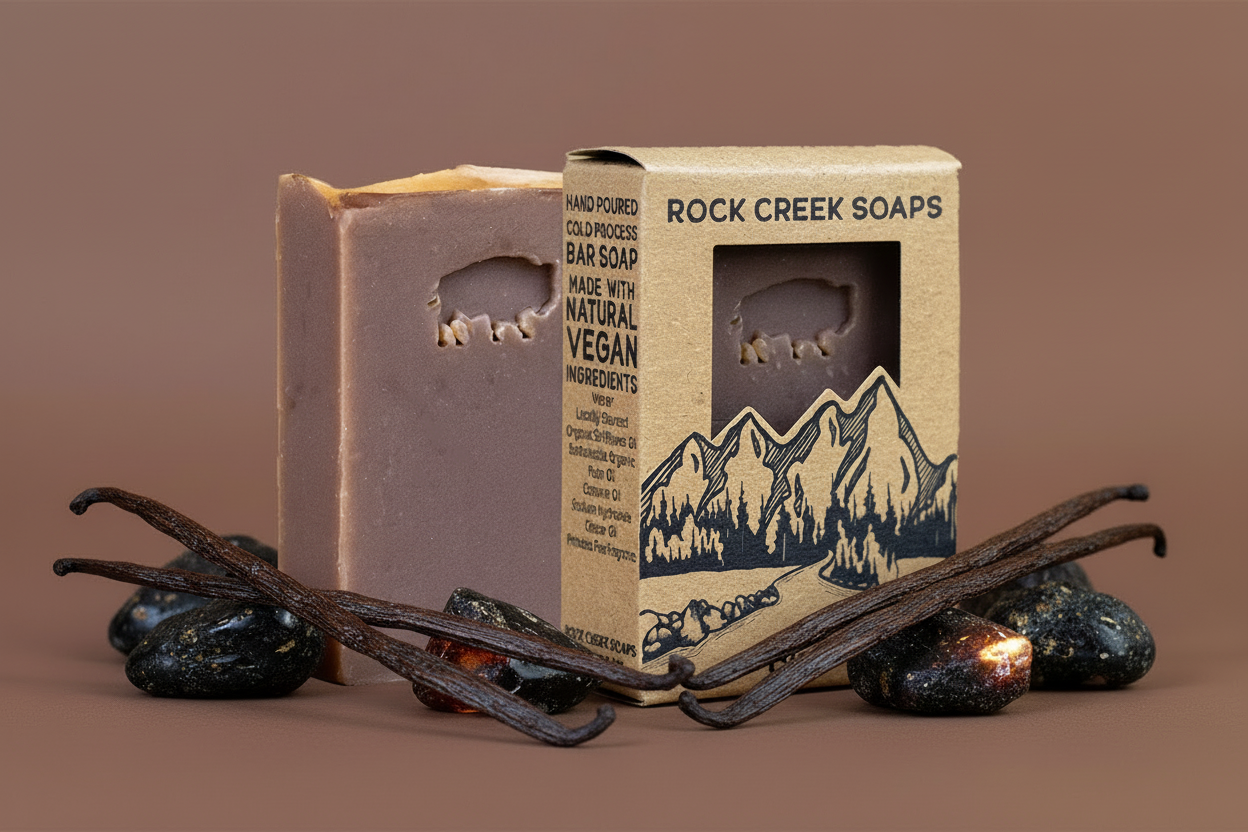 Rock Creek Black Amber + Lavender Musk Soap Bar | Bison Rock Creek Soaps