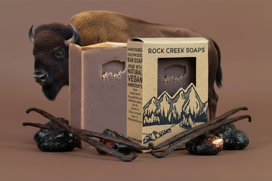 Rock Creek Black Amber + Lavender Musk Soap Bar | Bison Rock Creek Soaps