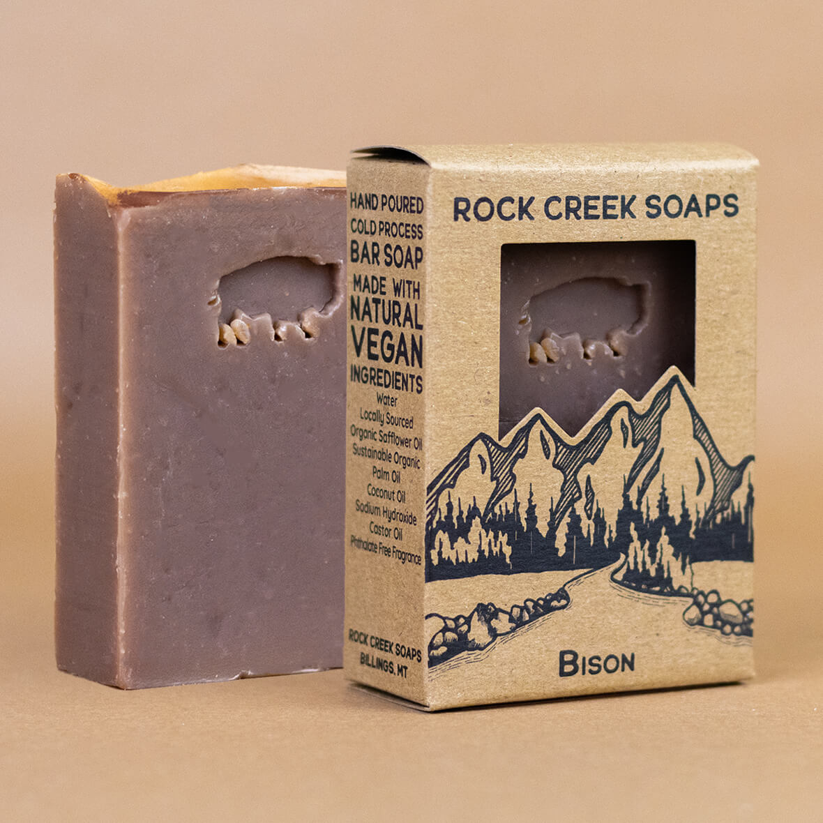 Rock Creek Black Amber + Lavender Musk Soap Bar | Bison Rock Creek Soaps