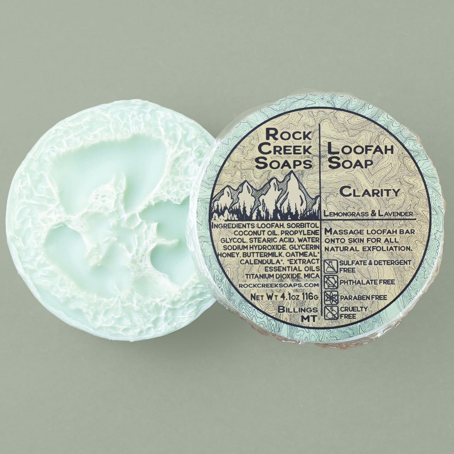 Rock Creek Lemongrass + Lavender Loofah Soap | Clarity Rock Creek Soaps