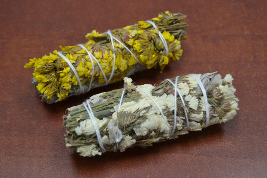 White & Yellow Sinuata Sage Smudge Bundle | Bundle of 2 - Leisure Life USA