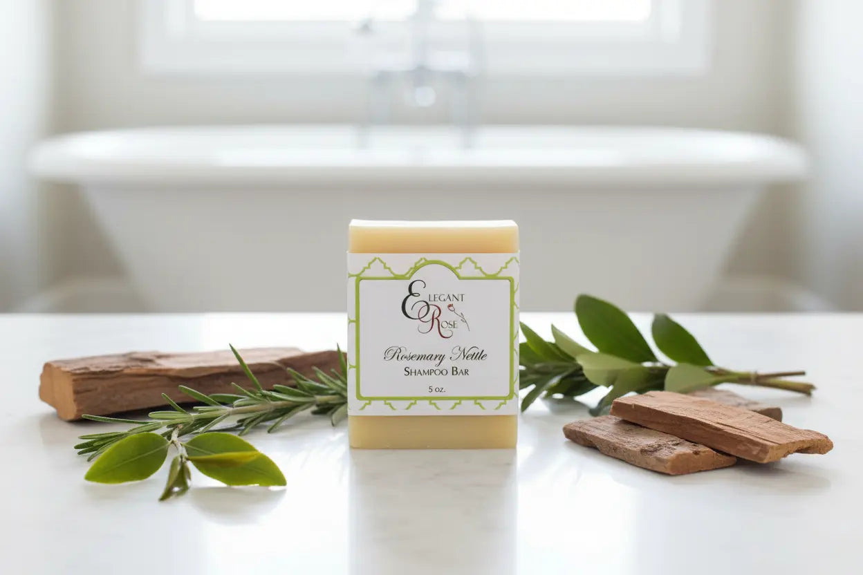 Rosemary Nettle Shampoo Bar Maroon Oliver