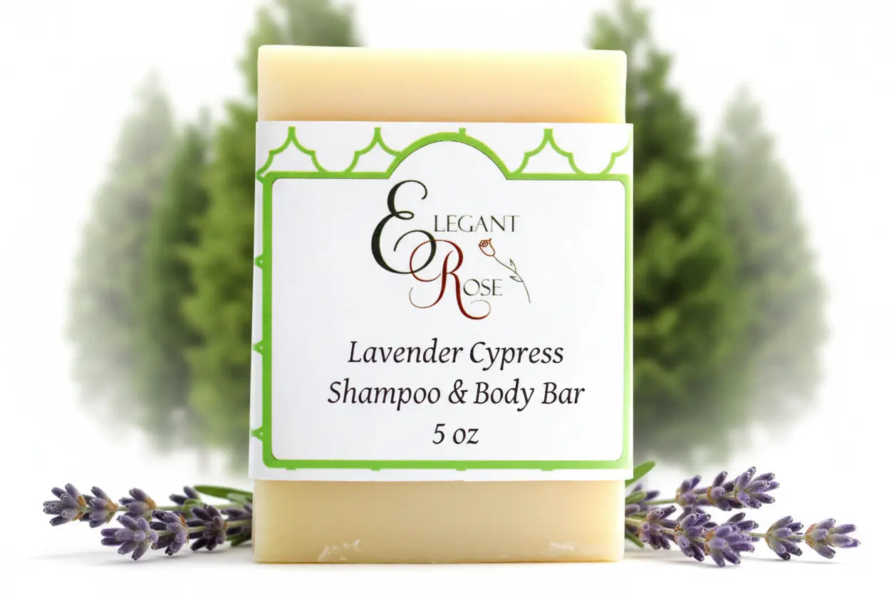 Lavender Cypress Shampoo & Body Bar Maroon Oliver