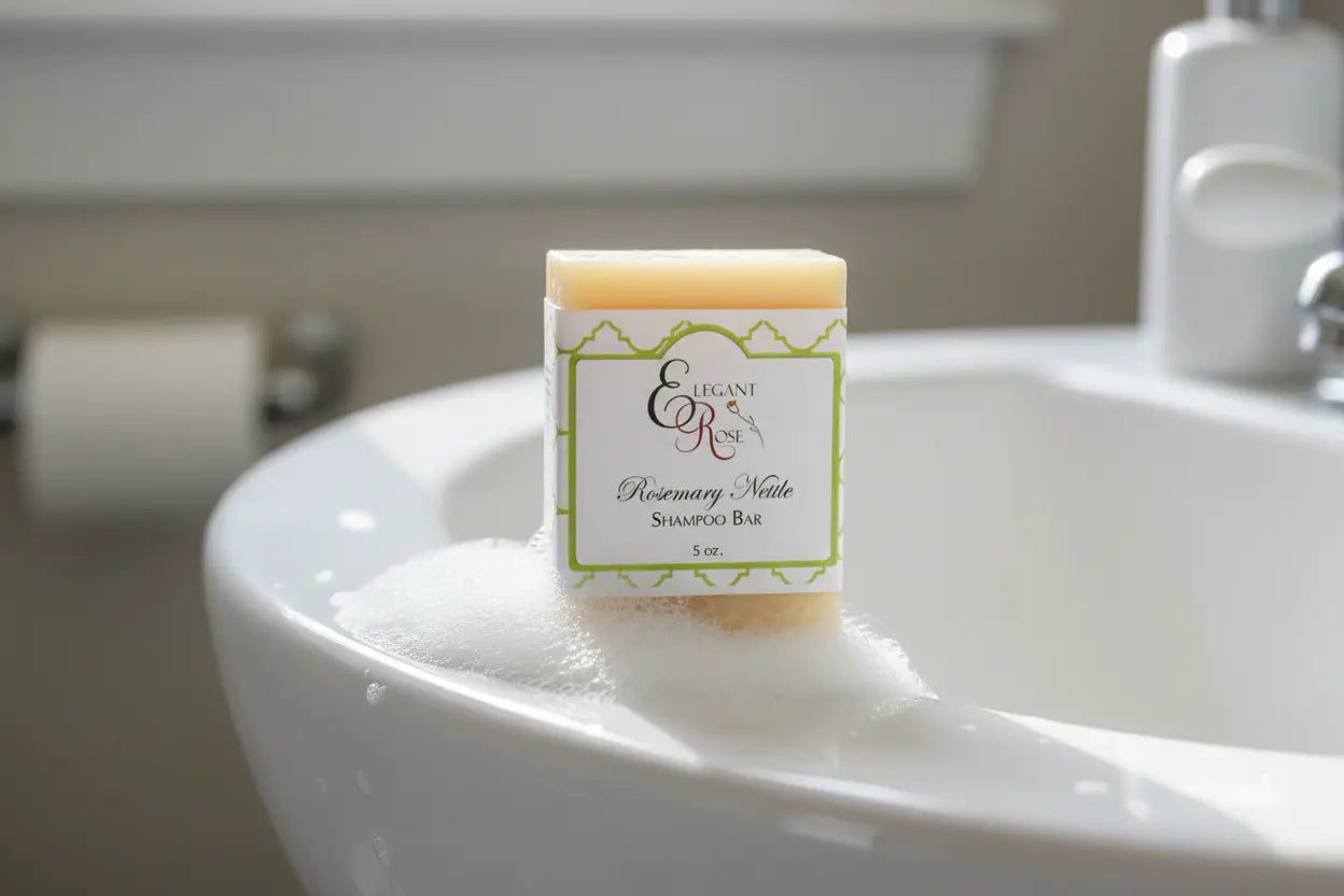 Rosemary Nettle Shampoo Bar Maroon Oliver