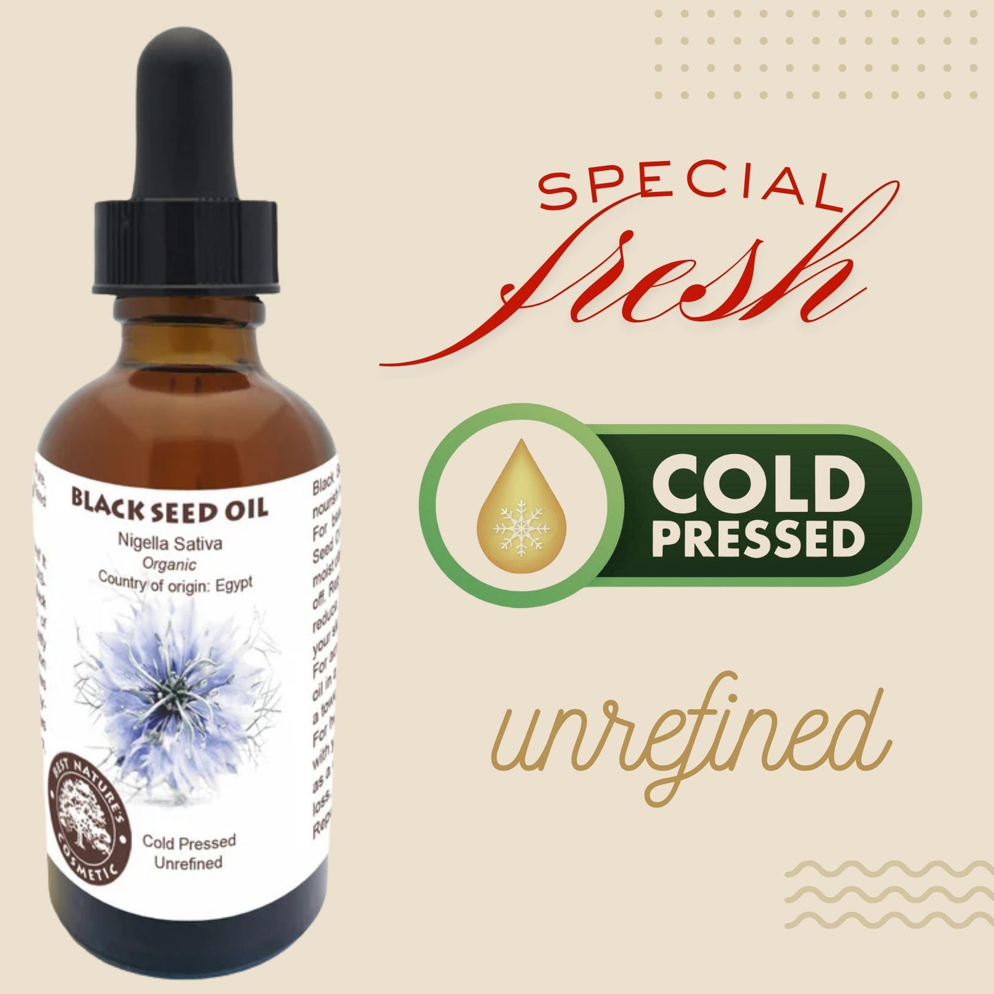 Black Seed Oil (organic, cold pressed, unrefined) - Leisure Life USA
