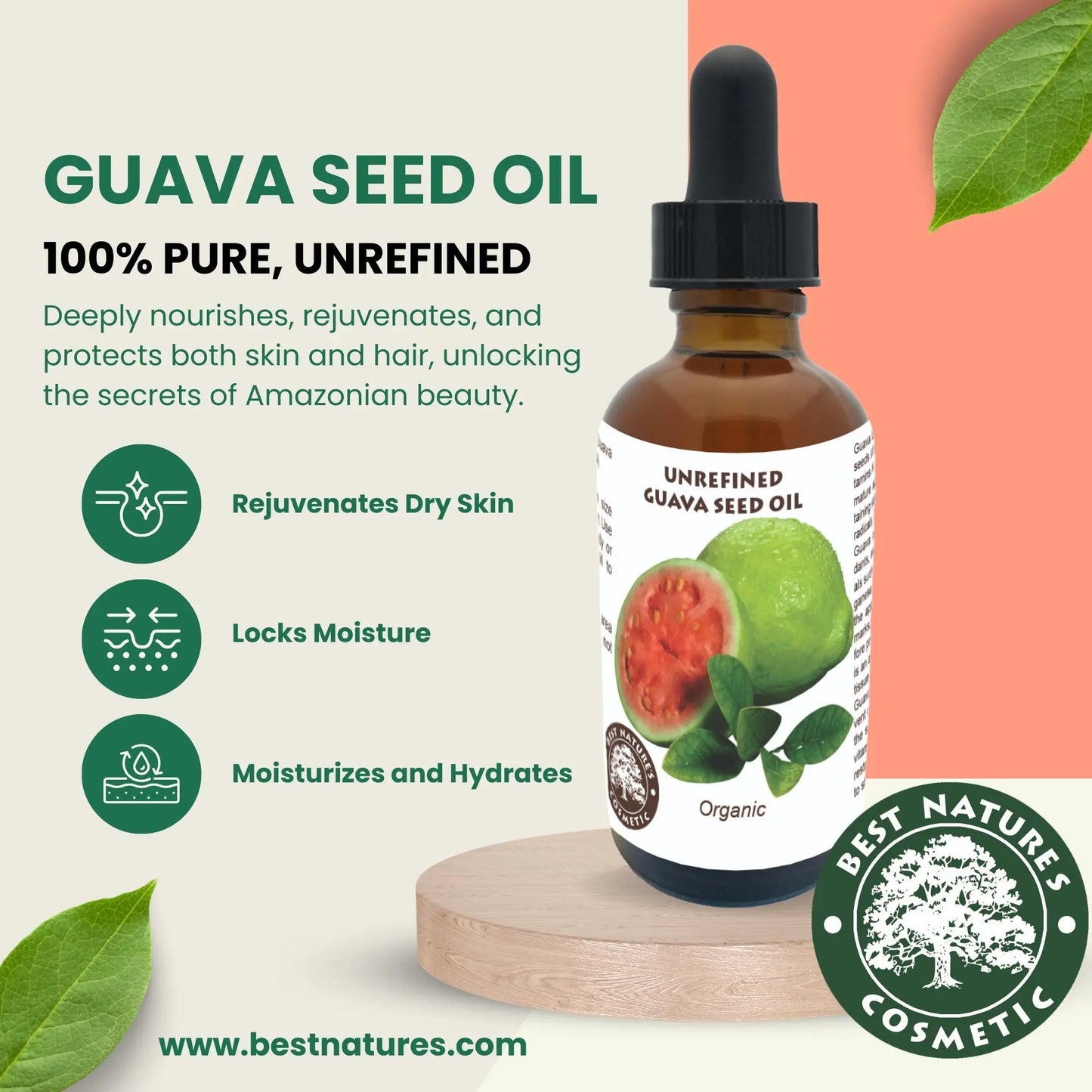 Guava Seed Oil (organic, cold pressed, unrefined) - Leisure Life USA