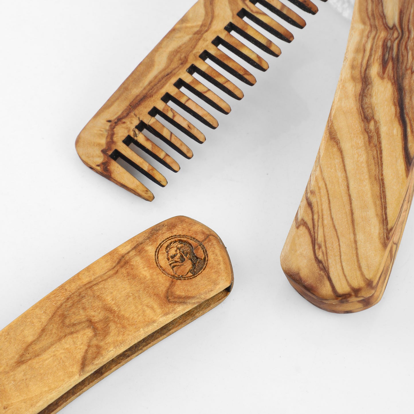 Handmade Folding Olive Wood Beard Comb - Leisure Life USA