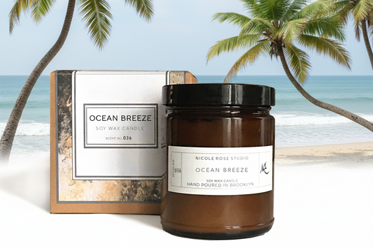 Ocean Breeze Scented Soy Wax Candle | Cotton Wick