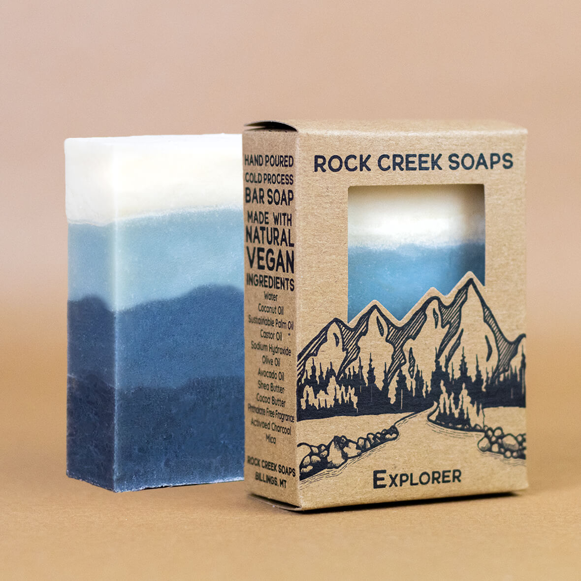 Rock Creek Teakwood + Cardamom + Sandalwood Soap Bar | Explorer Rock Creek Soaps