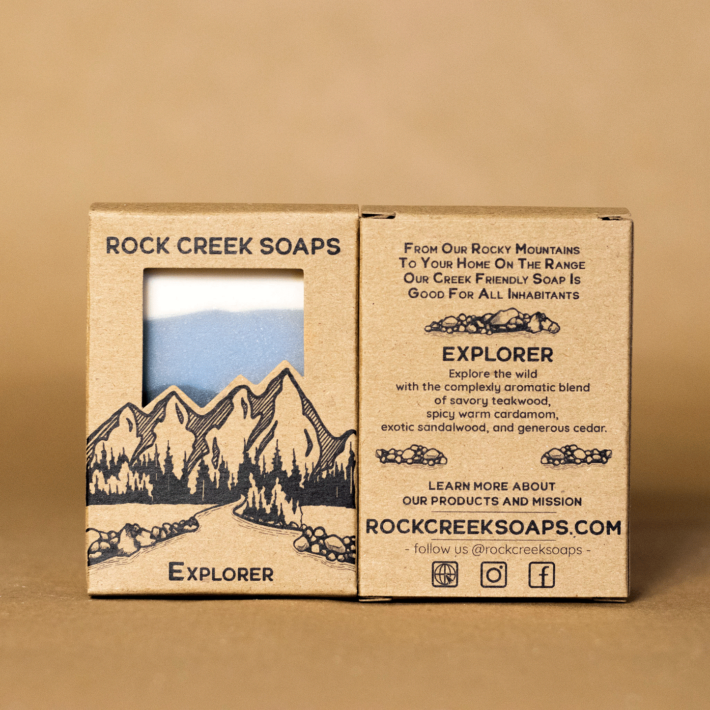 Rock Creek Teakwood + Cardamom + Sandalwood Soap Bar | Explorer Rock Creek Soaps
