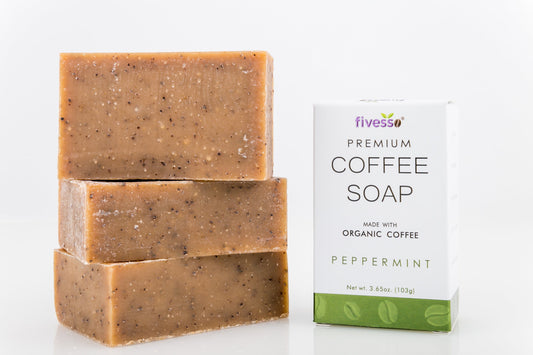 Fivesso Organic Mint Coffee Soap Bar | Set of 3 - Leisure Life USA