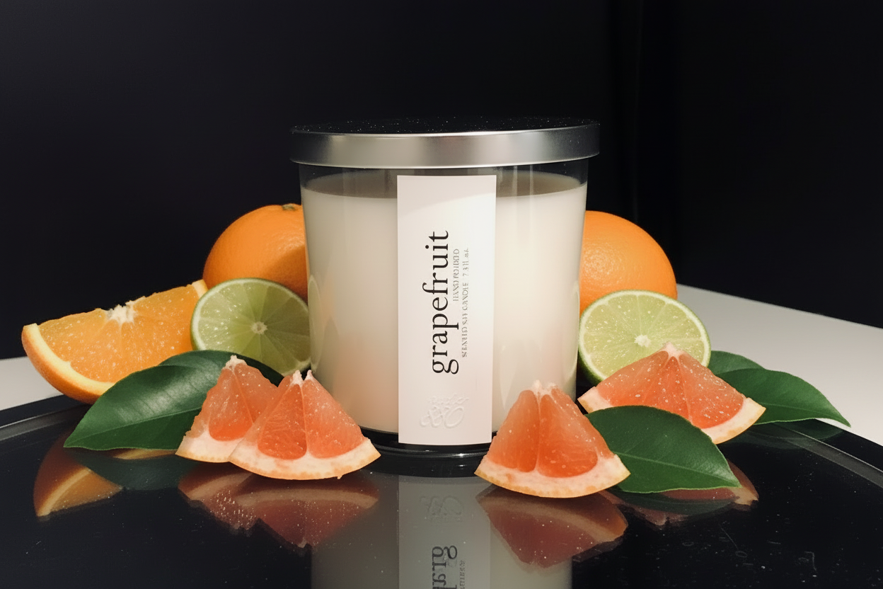 Natural Grapefruit Scented Soy Wax Candle | Cotton Wick
