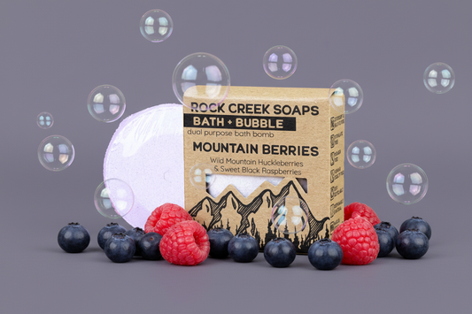 Rock Creek Huckleberry + Raspberry Bubbly Bath Bomb | Mountain Berries