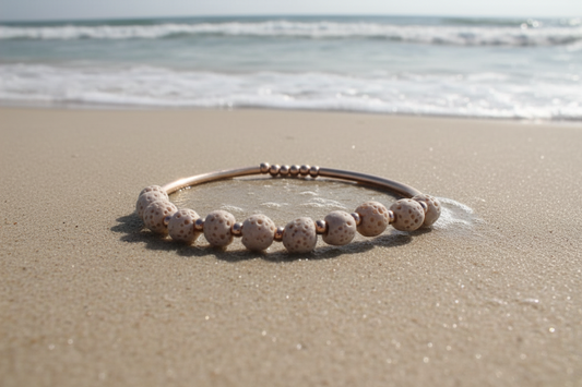 Fuze Lava Stone Essential Oil Bracelet | Beige Stone