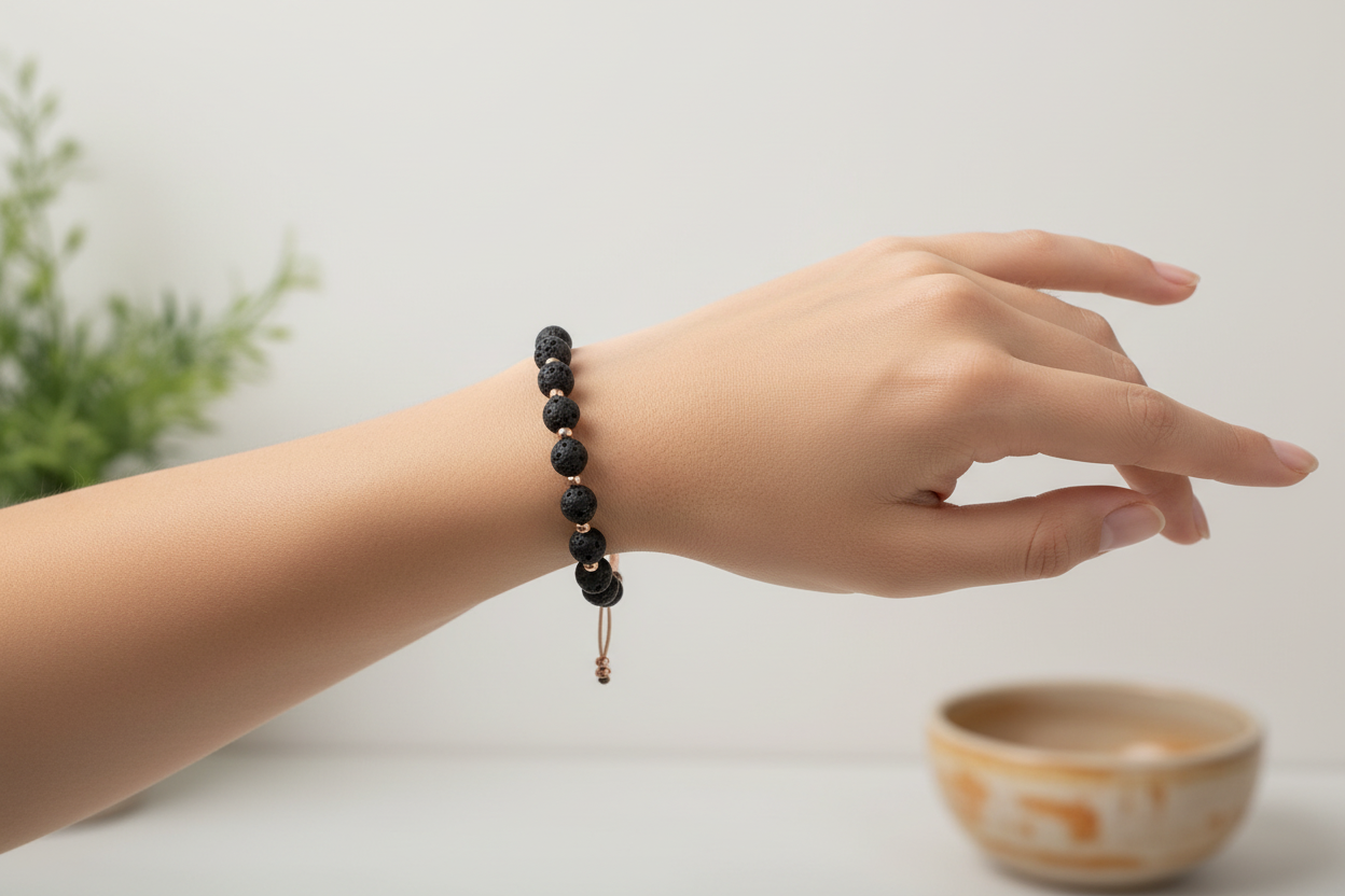 Black Lava Stone Essential Oil Bracelet