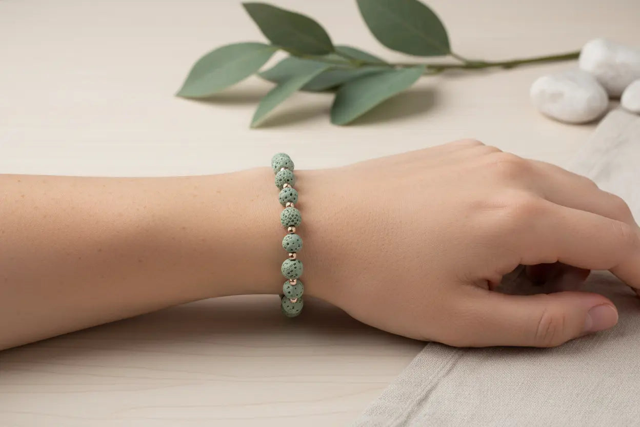 Fuze Green Lava Stone Essential Oil Bracelet Green Danae