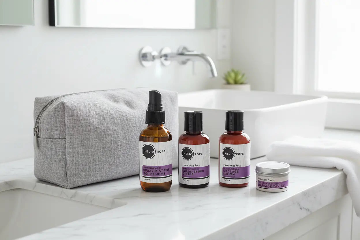 Massage Oil Spray Mist + Candle Travel Set Orange Leto
