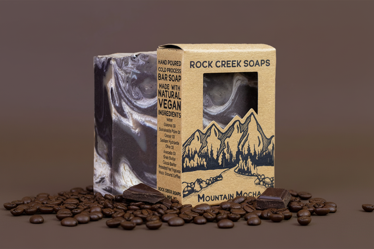 Rock Creek Espresso + Chocolate + Cream  Soap Bar | Mountain Mocha Rock Creek Soaps