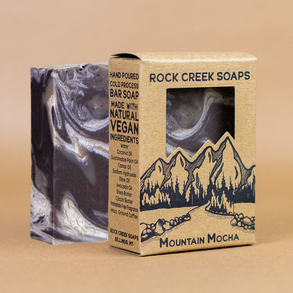 Rock Creek Espresso + Chocolate + Cream  Soap Bar | Mountain Mocha Rock Creek Soaps