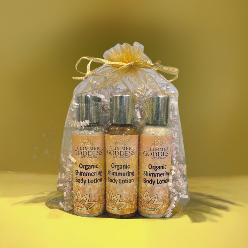Glimmer Goddess Organic Shimmer Lotion Travel Size Gift Set - Leisure Life USA