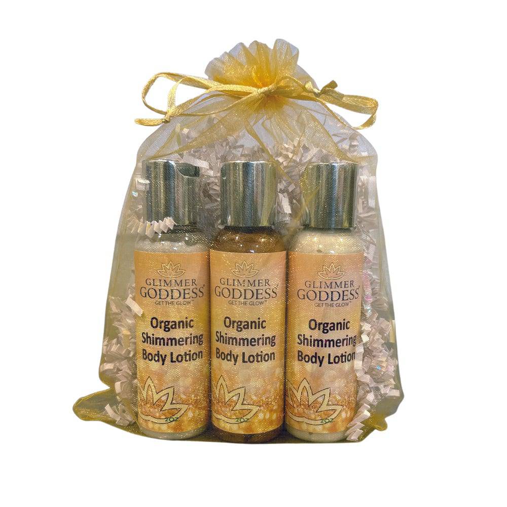 Glimmer Goddess Organic Shimmer Lotion Travel Size Gift Set - Leisure Life USA