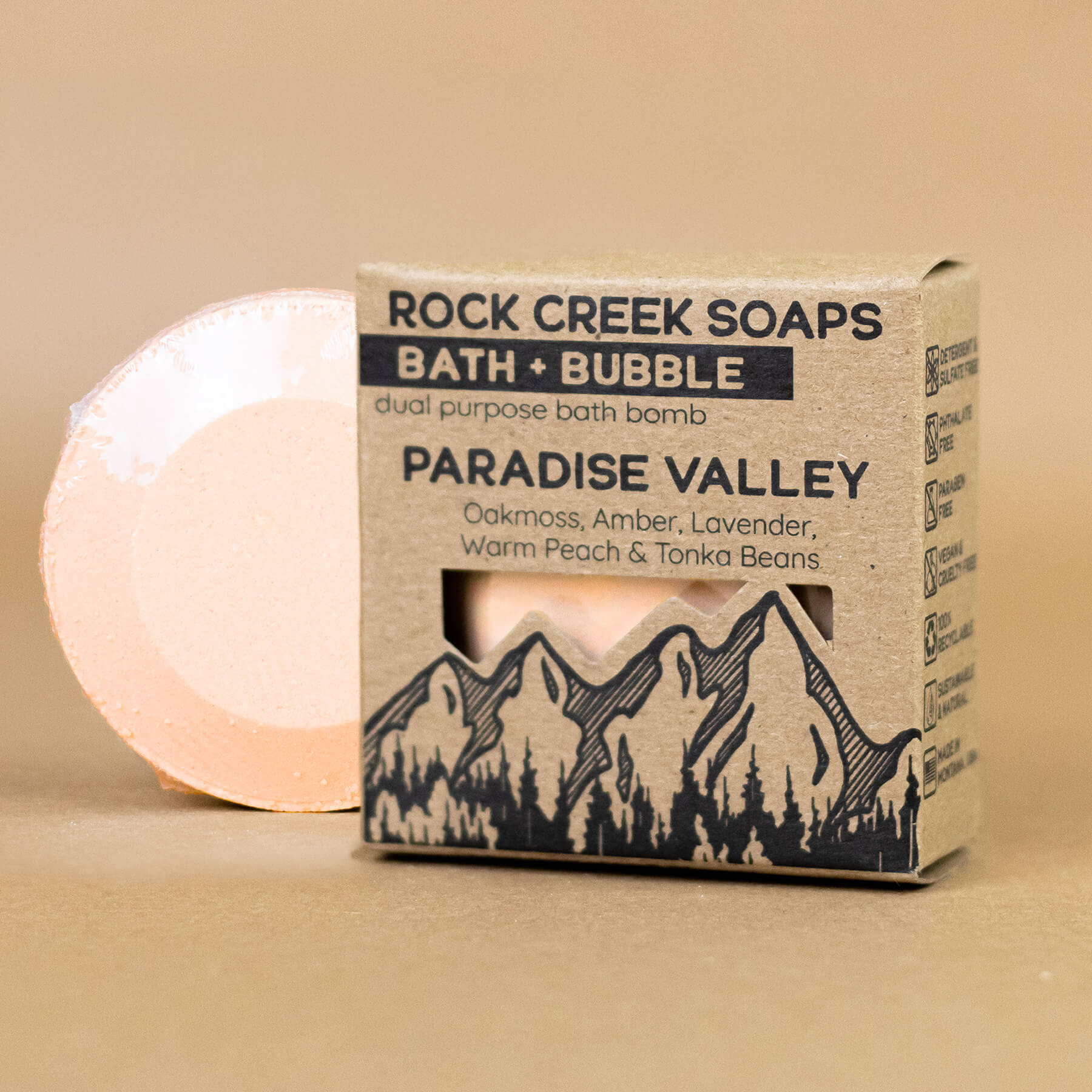 Rock Creek Mossy Bath Bomb | Paradise Valley Rock Creek Soaps