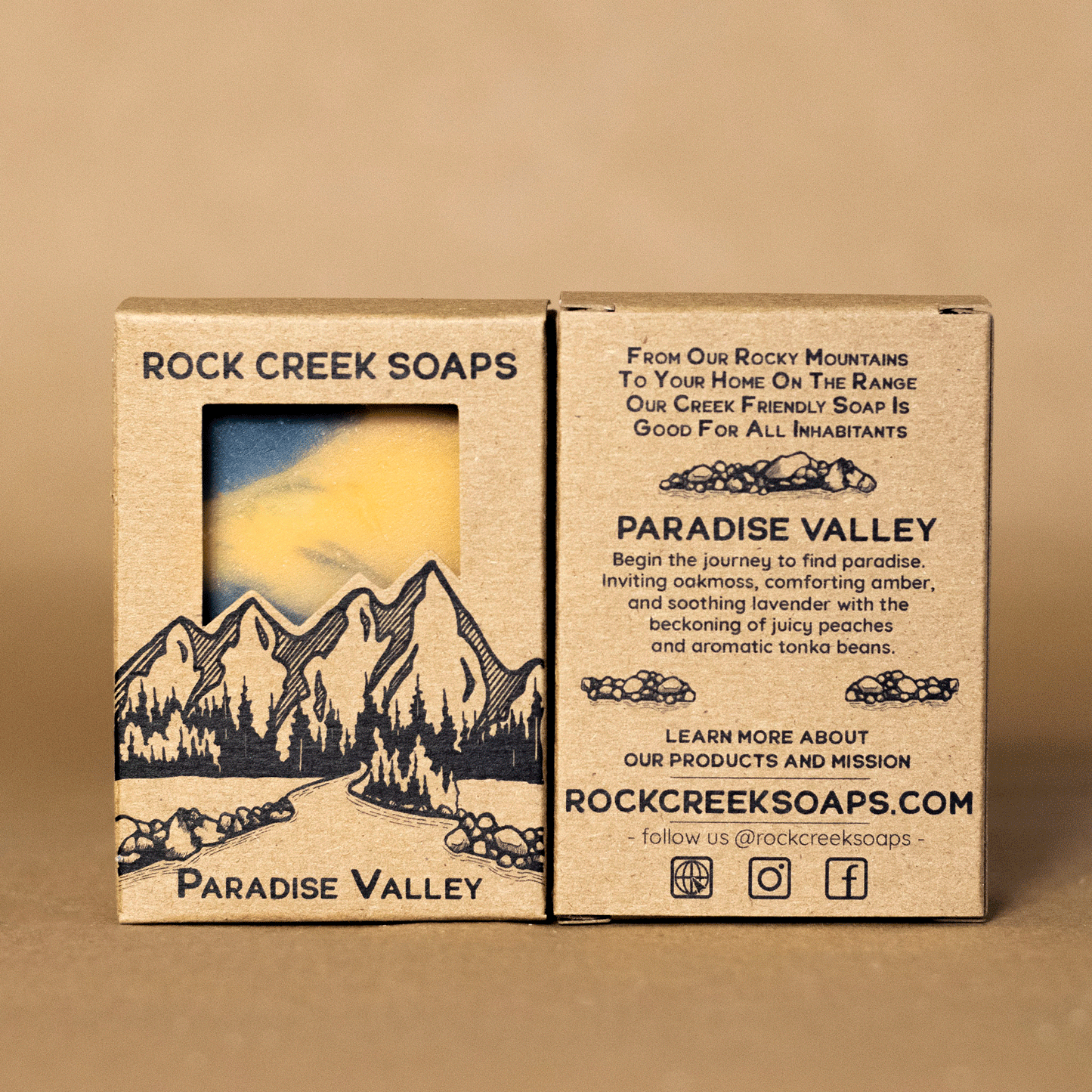 Rock Creek Mossy + Peachy Soap Bar | Paradise Valley Rock Creek Soaps