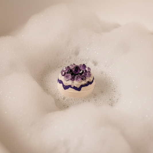Artisan Amethyst Geode Bolivian Rose Salt Bath Bomb