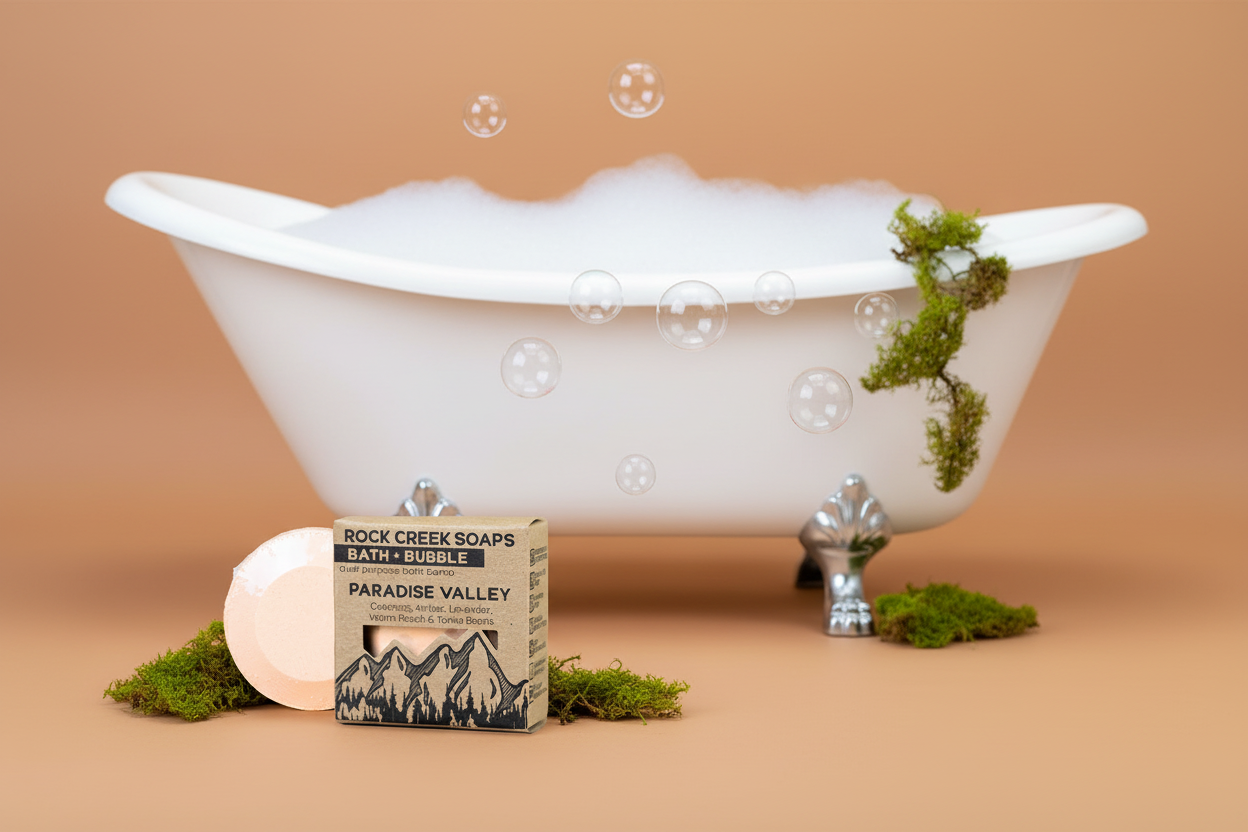 Rock Creek Mossy Bath Bomb | Paradise Valley Rock Creek Soaps