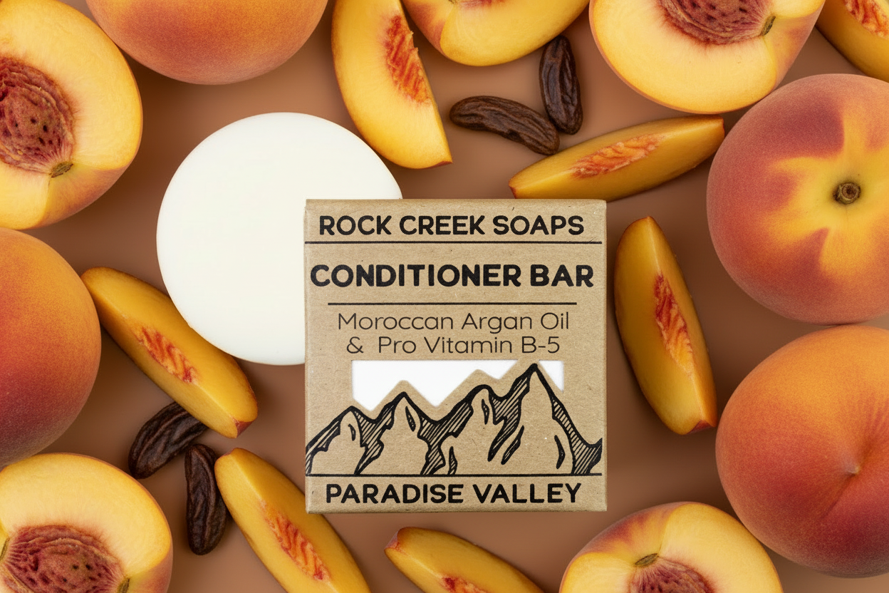 Rock Creek Peach + Tonka Bean Hair Conditioner Bar Rock Creek Soaps