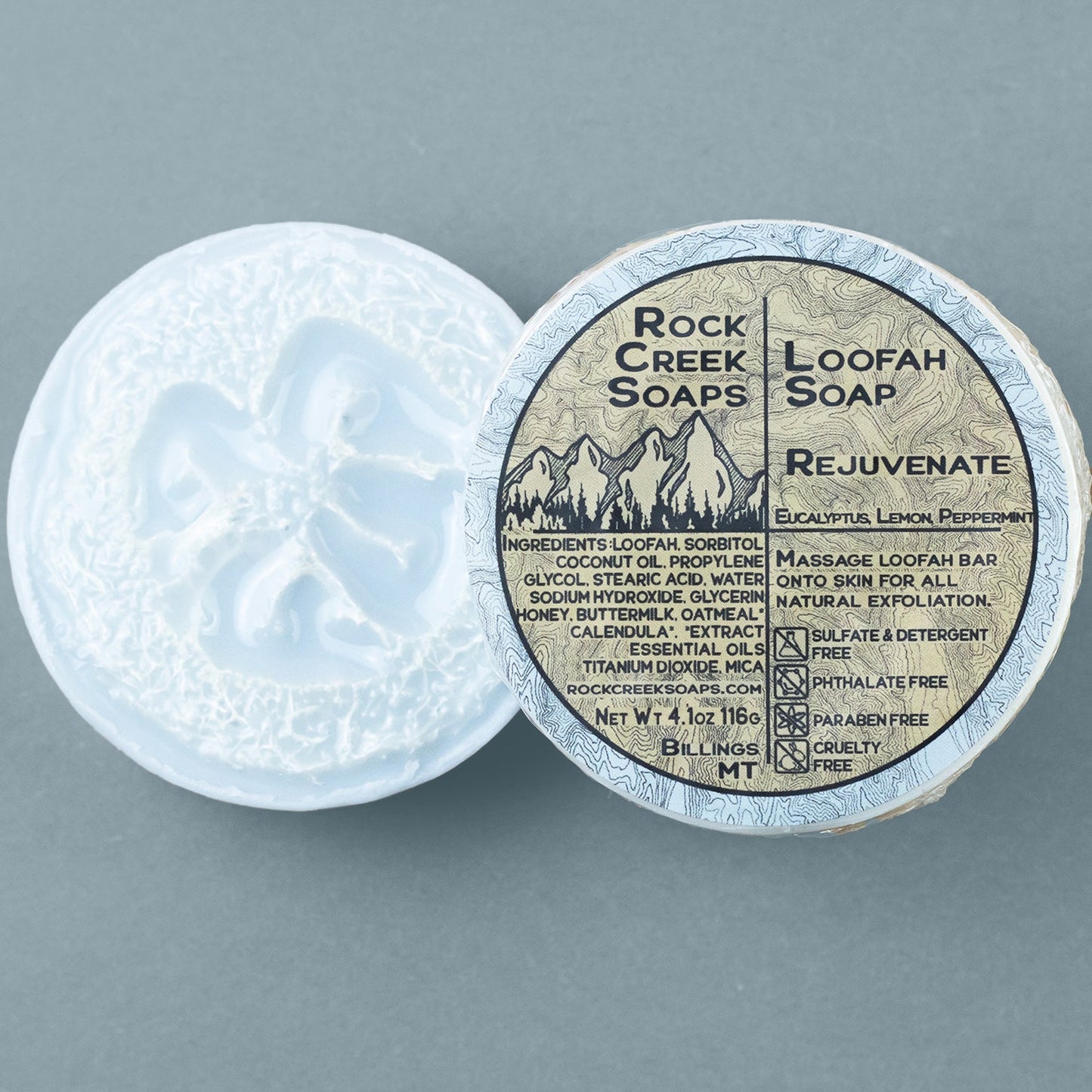 Rock Creek Eucalyptus + Mint Loofah Soap | Rejuvenate Rock Creek Soaps