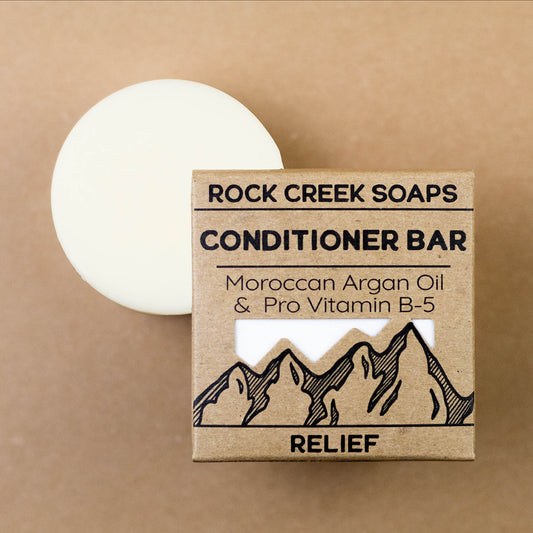 Rock Creek Peppermint + Lavender Hair Conditioner Bar | Relief Rock Creek Soaps
