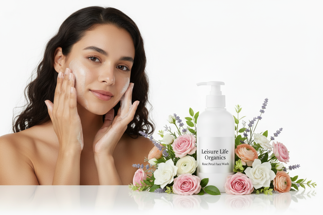 Rose Petal Face Wash by Leisure Life Organics