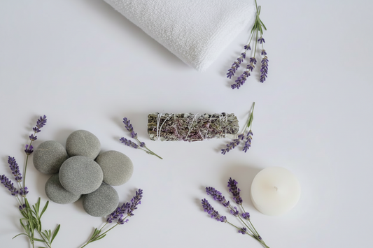 California White Sage + Lavender Flower Smudge Stick | 4"