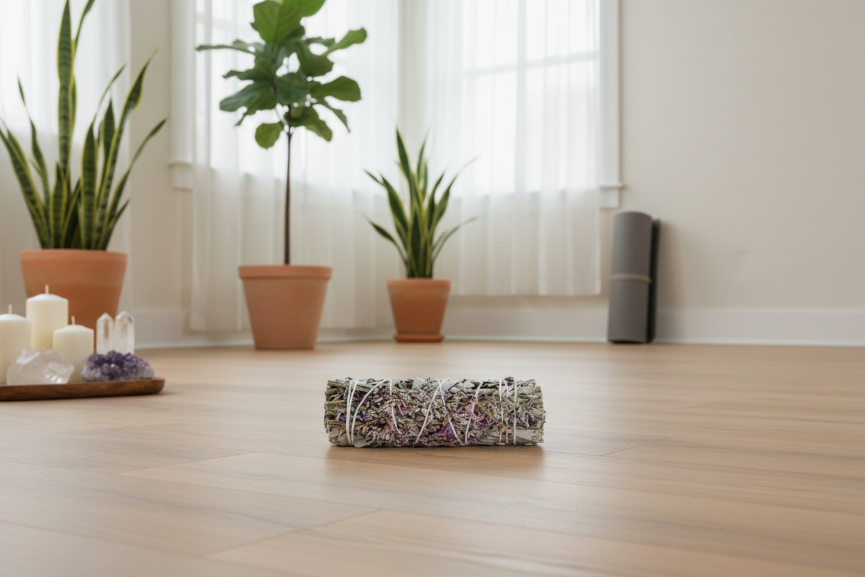 California White Sage + Lavender Flower Smudge Stick | 4"