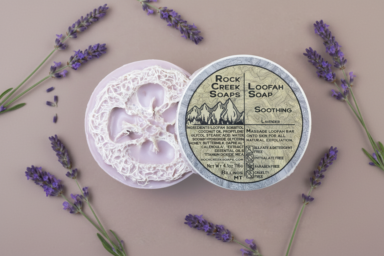 Rock Creek Fresh Lavender Loofah Soap | Soothing Rock Creek Soaps