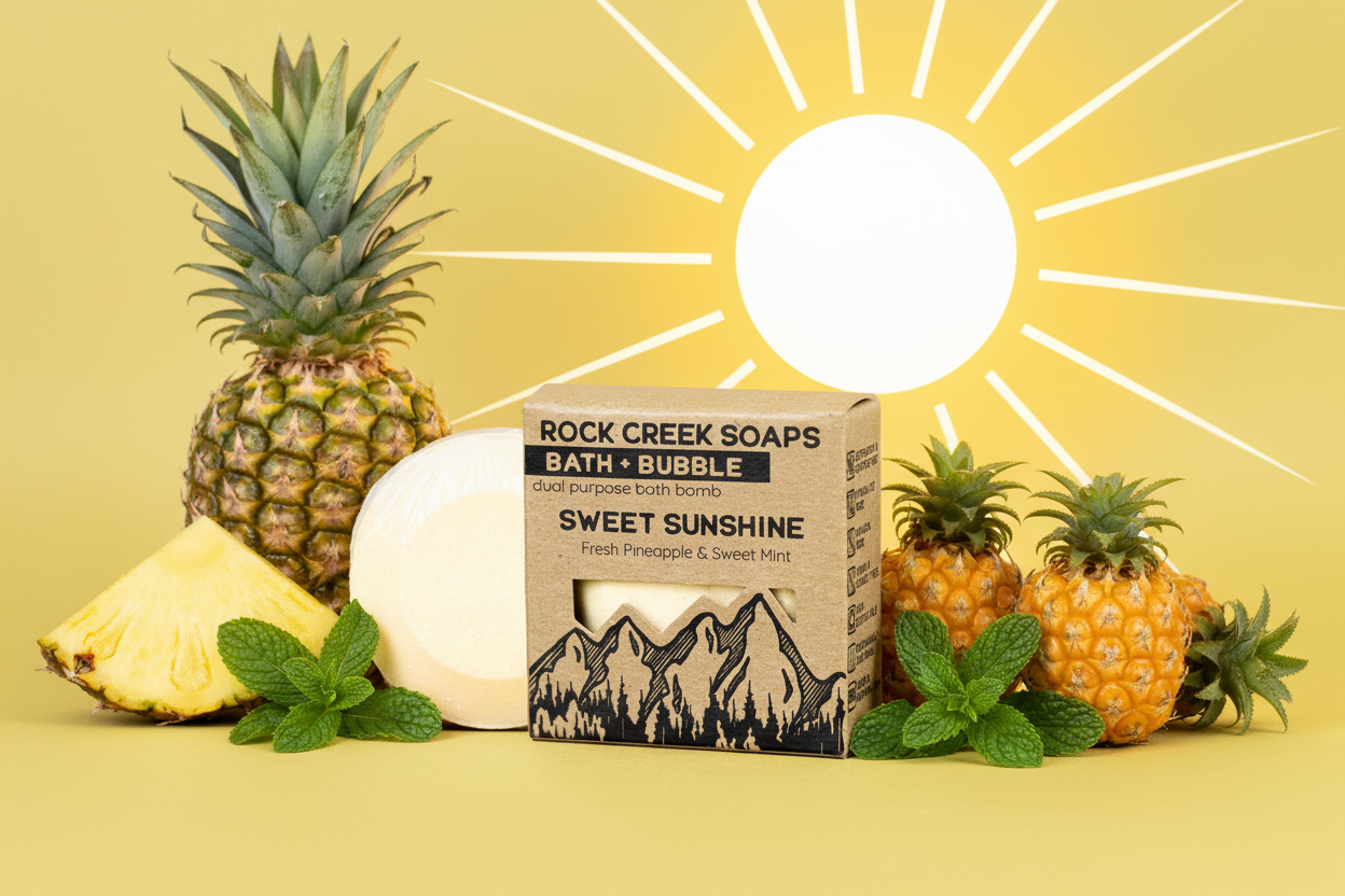 Rock Creek Pineapple + Mint Bubbly Bath Bomb | Sweet Sunshine