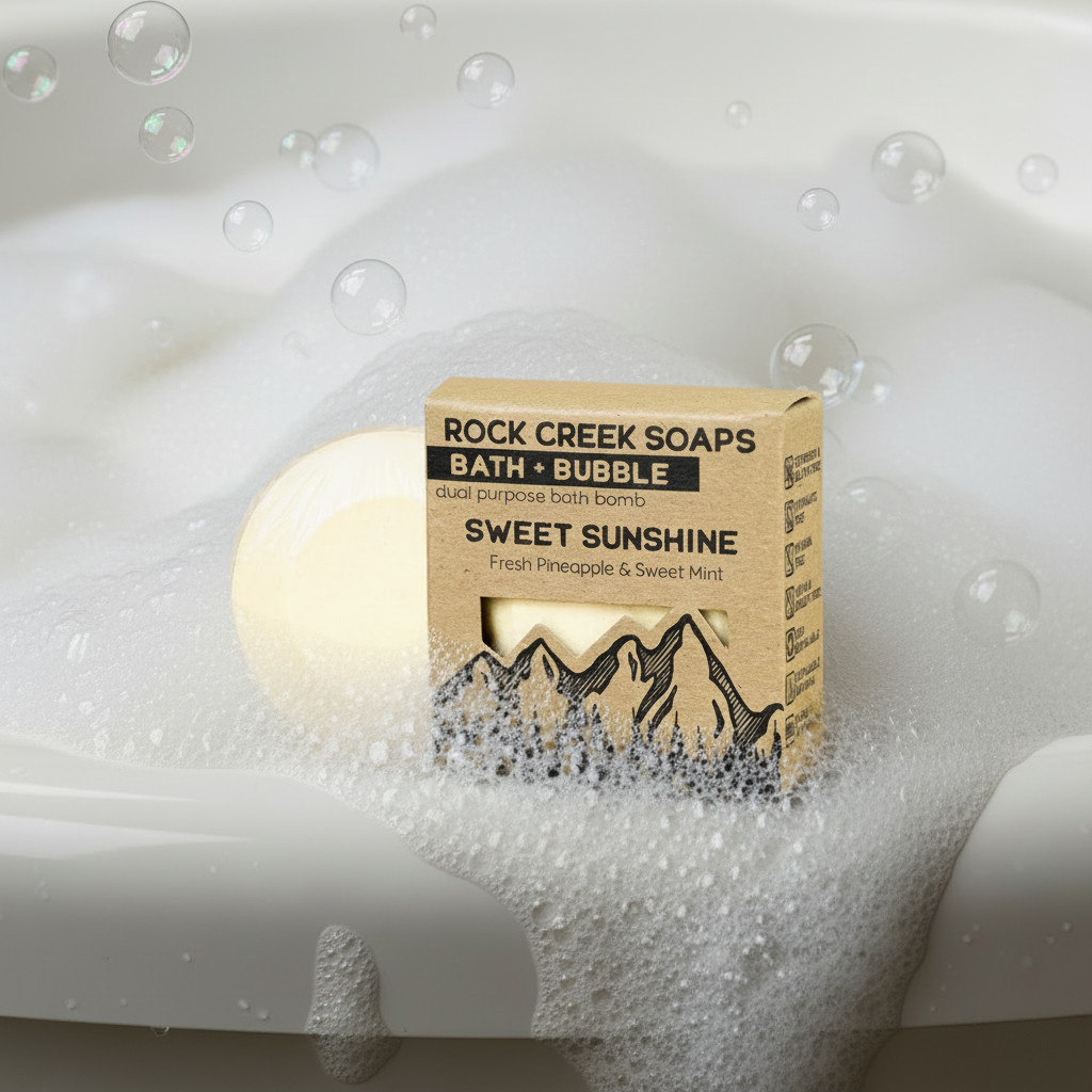 Rock Creek Pineapple + Mint Bubbly Bath Bomb | Sweet Sunshine