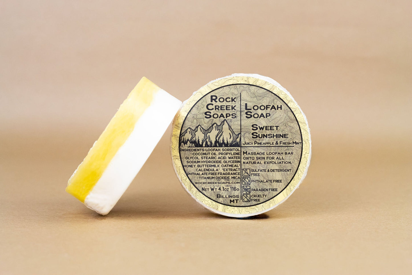 Rock Creek Pineapple + Mint Loofah Soap | Sweet Sunshine Rock Creek Soaps