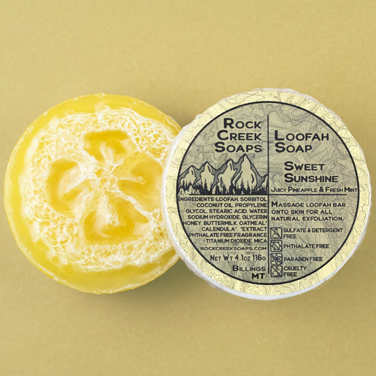 Rock Creek Pineapple + Mint Loofah Soap | Sweet Sunshine Rock Creek Soaps