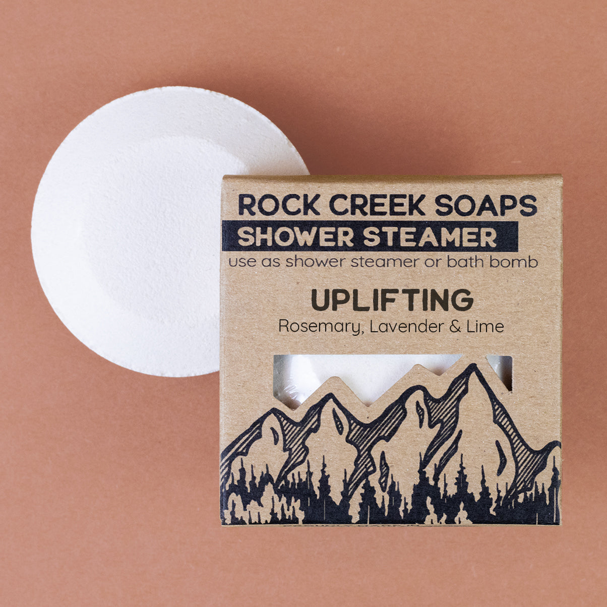 Rock Creek Rosemary + Lavender + Lime Shower Steamer | Uplifting Rock Creek Soaps