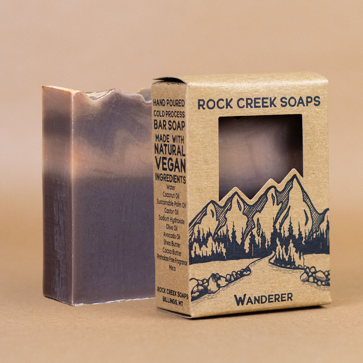 Rock Creek Black Amber + Lavender + Musk  Soap Bar | Wanderer Rock Creek Soaps
